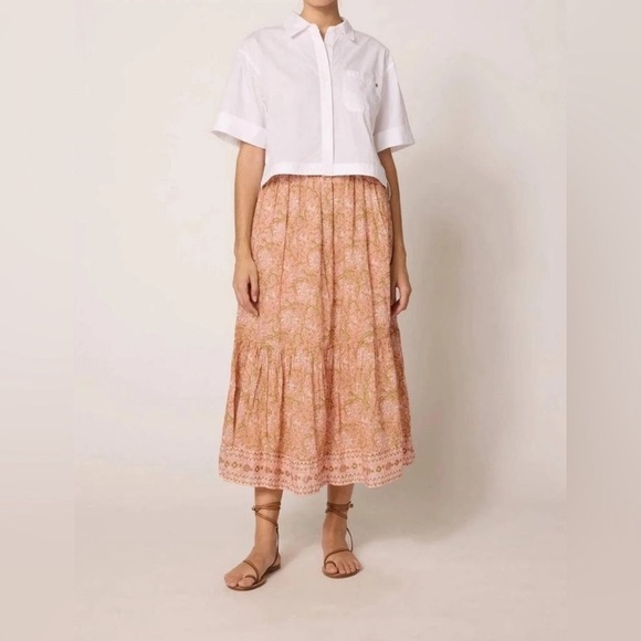 Cleobella Dresses & Skirts - NWT Cleobella Charlene floral multi print in Cecil blush ankle skirt Sz S cotton